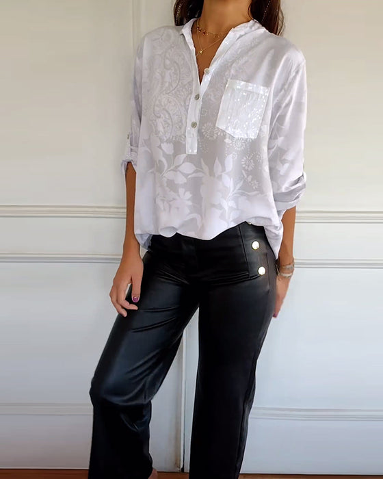 Knappficka enfärgad elegant topp