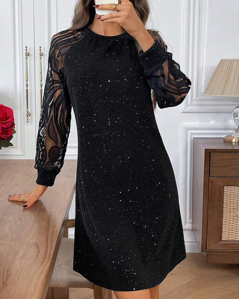 Klänning Modern Nät Lapparbete