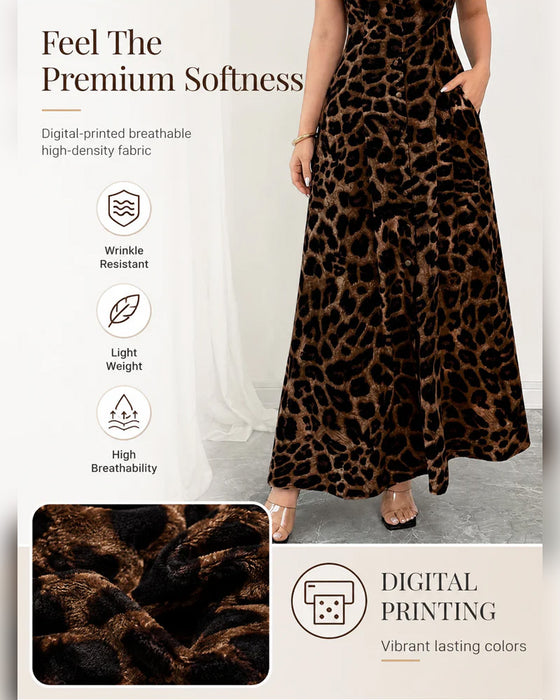 Klädning Avslappnad Leopard Maxi