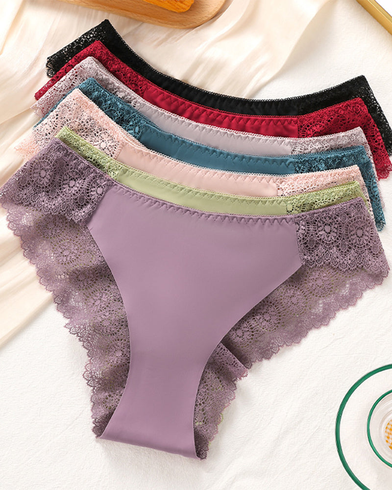 Spetstrosa-Set För Kvinnor Med Kontrastspets