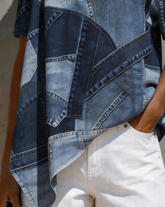 Blus Enaxlad Twist Knut Patchwork