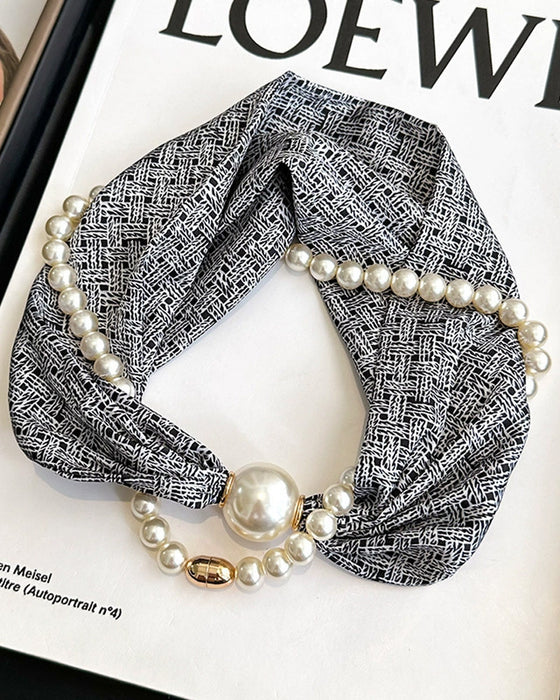 Halsband Lång Pärlprydd Silke