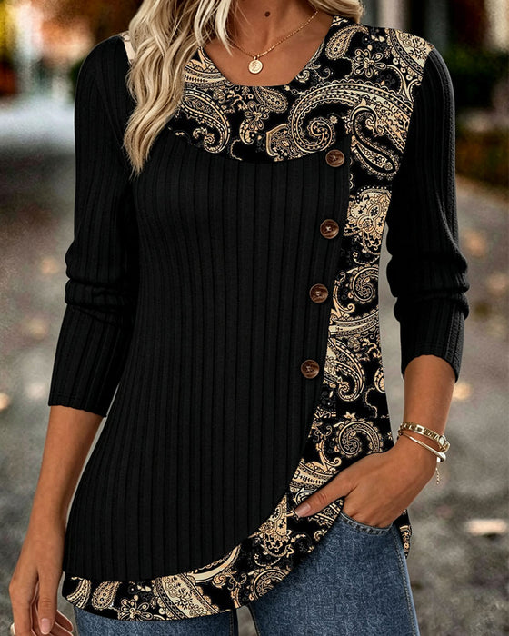 Topp Casual Asymmetrisk Lång Ärm