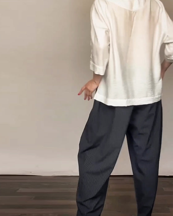 Kvällsbyxor Med Retro Strepp