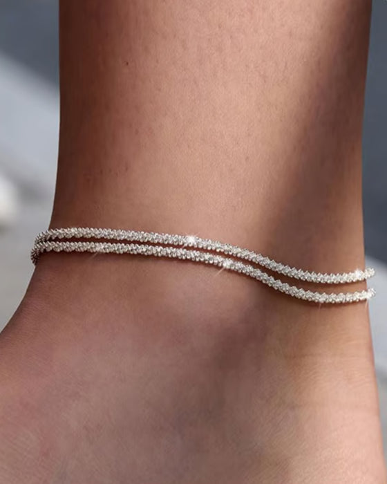 🏖️ Anklets Dam Kc Guld & Sterling Silver
