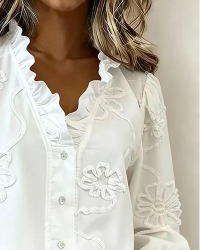 Blus Ruffle Bubbel Ärm