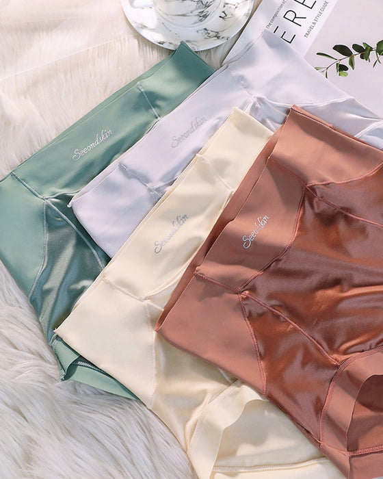 Kvinnors Höga Midja Is-Siden Satin Sömlösa Sexiga Trosor Med Lyft Och Magstöd