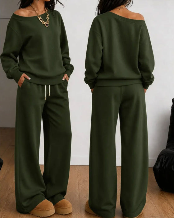 Set En Axel Ledig Sweatshirt Långa Byxor