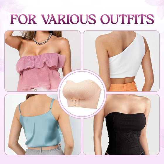 Hållbar Bekväm Strapless Push-Up Bh Med Främre Spänne