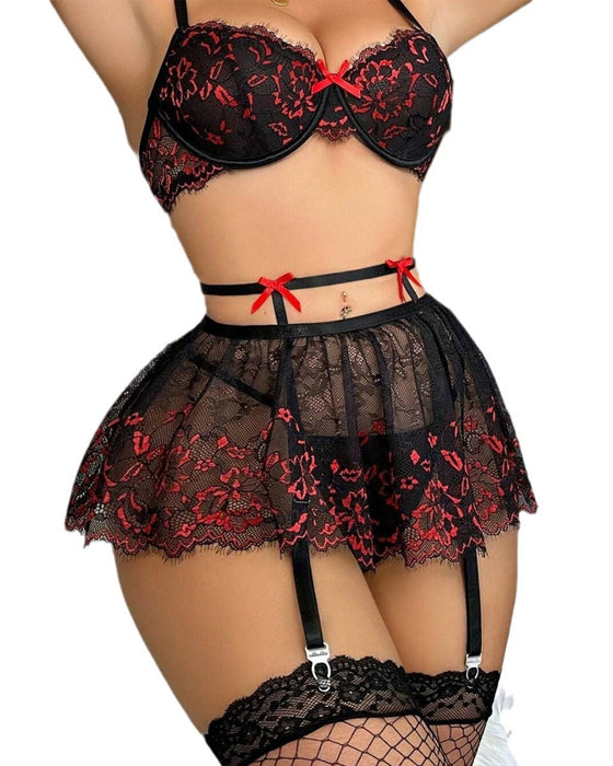 Sexig Dräkt Spets Ryg Rygglös Genomskinlig