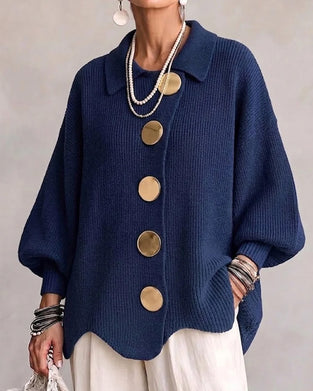 Cardigan Stor Metallknapp Slag