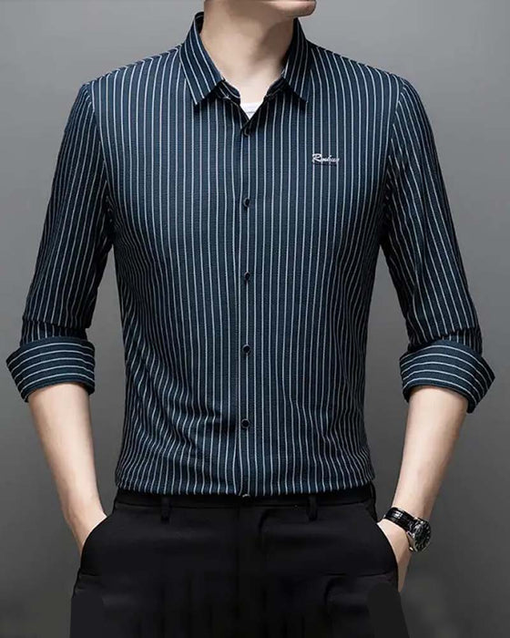 👔Herrklassisk Långärmad Randig Skjorta