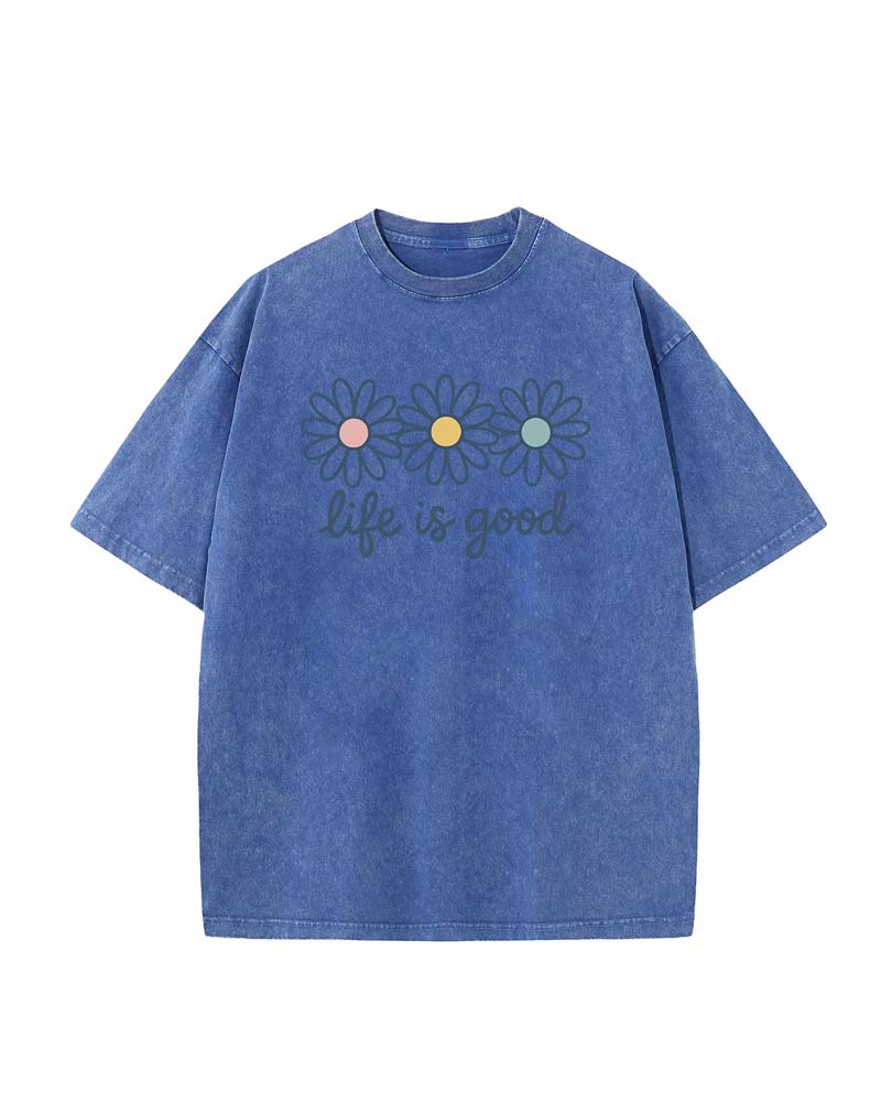 T-Shirt Tusensköna Tryck Avslappnad Sliten