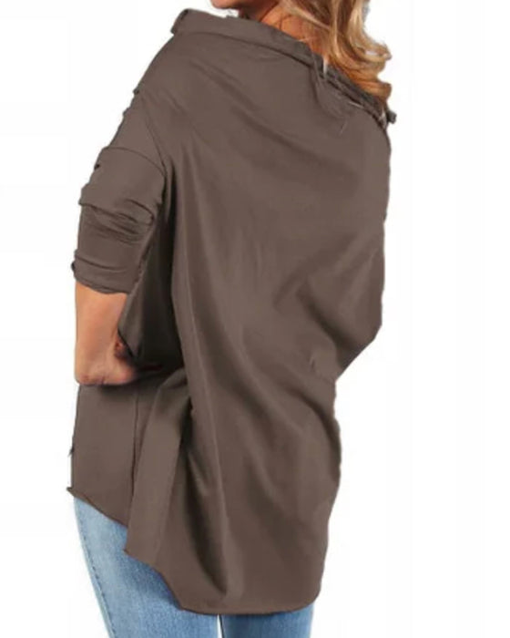 Top Draperad Krage Fladdermusärm