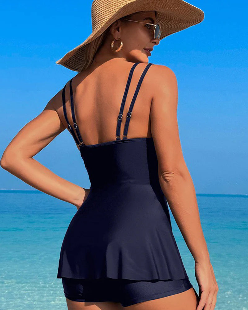 Tankini Sexigt Tunt Mesh Patchwork