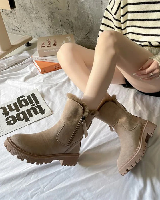 Damers Vinterstövlar Med Fleece