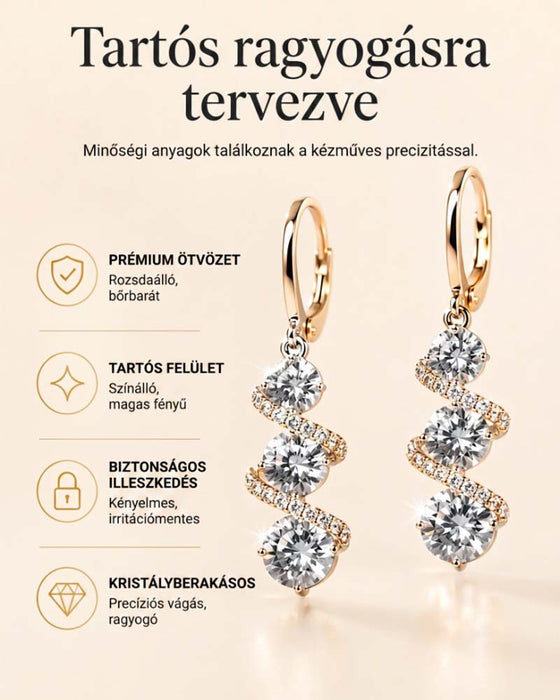 💎👗 Asymmetrisk spiral- och droppformade örhängen ✨