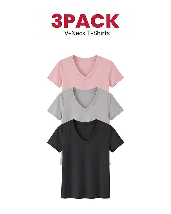 1/3-Pack Bekväma Basic T-Shirts För Kvinnor