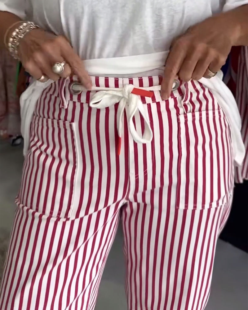 Byxor Casual Ficka Randig