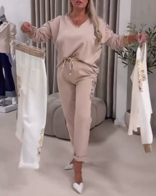 Kostym Långärmad V-ringad Fritidströja