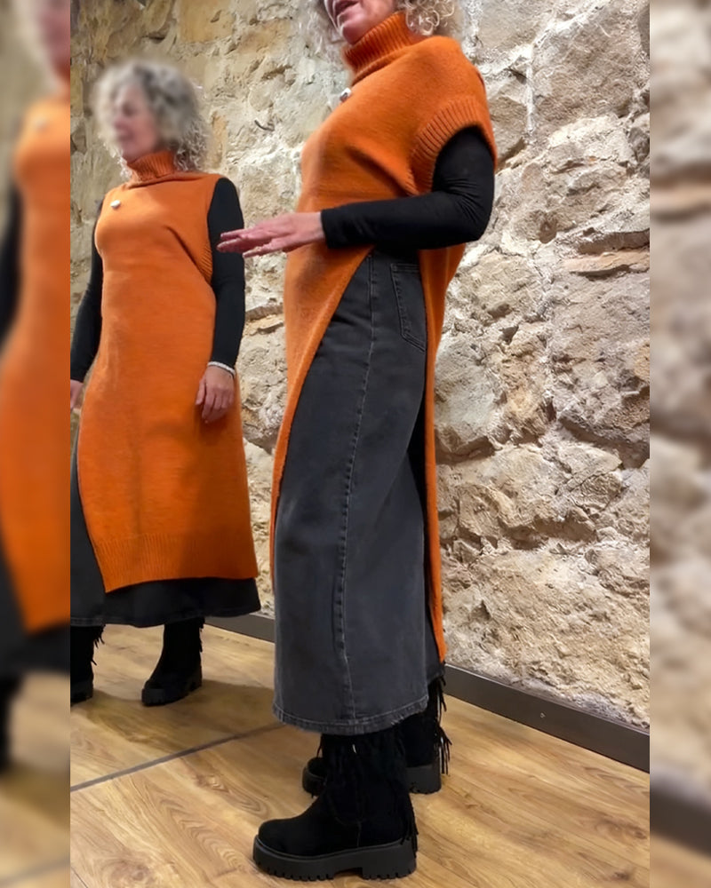 Kortärmad Polotröja Med Spjäll Och Hög Krage