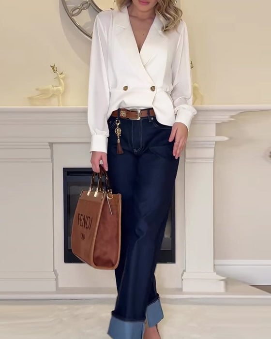 Topp Enfärgad Elegant Kostymkrage