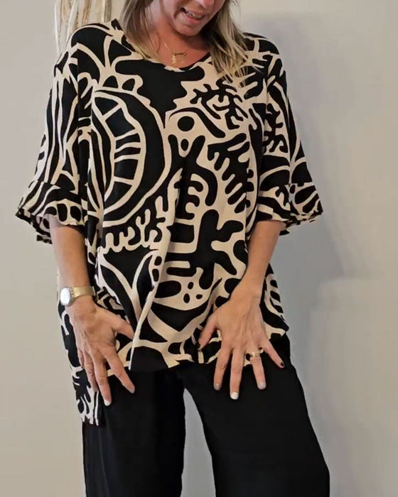 Topp Abstrakt Botaniskt Tryck Lös