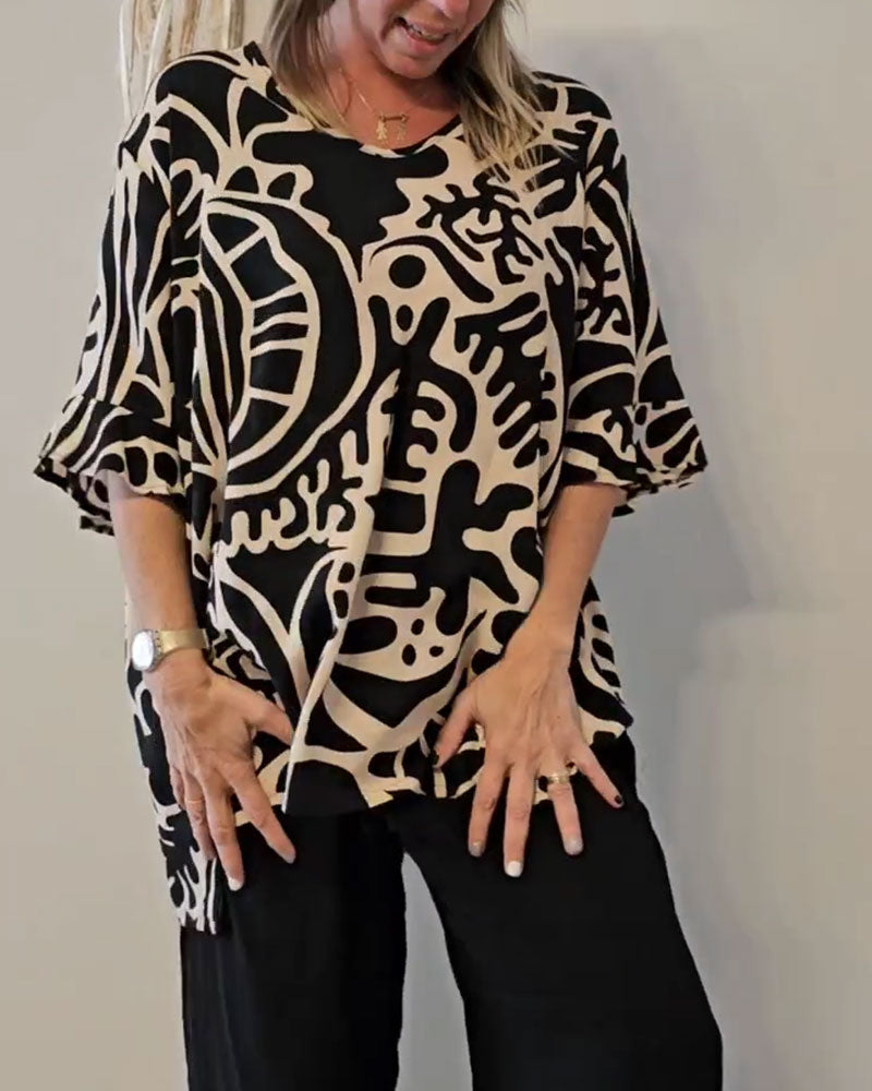 Topp Abstrakt Botaniskt Tryck Lös