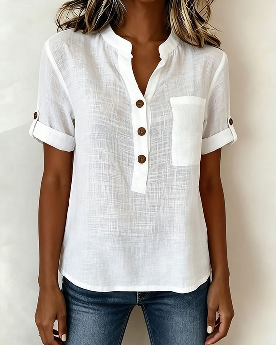 Blus Halv-Cardigan Kortärmad