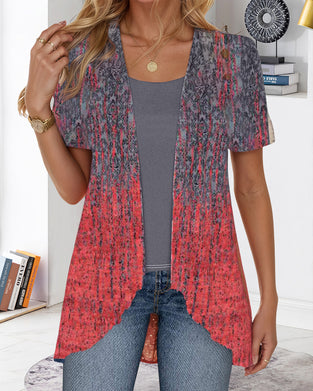 Blus Falsk Tvådelad Kortärmad Oregelbunden