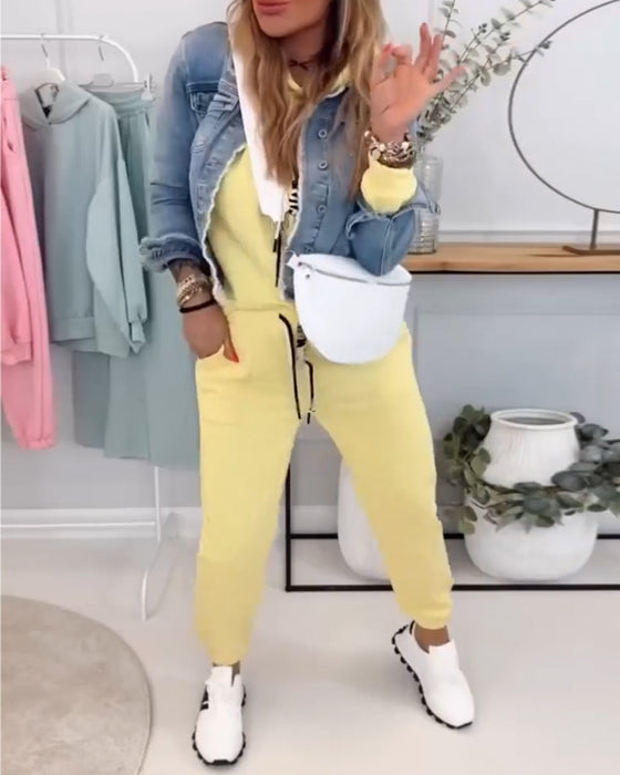 Tvådelad Kostym Street Style Tröja Sport