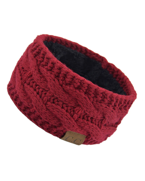 Fleece Stickad Pannband För Höst Och Vinter