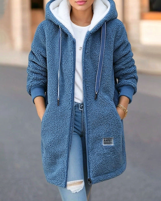 Kappa Fleece Fodrad Dragkedja Ficka Huva