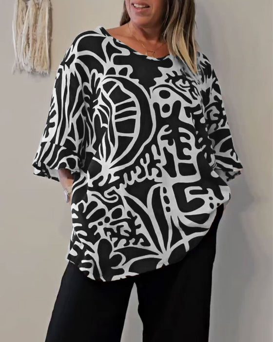 Topp Abstrakt Botaniskt Tryck Lös