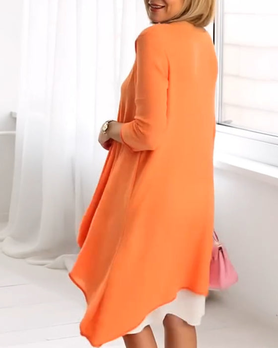 Set Blommigt Tryck Patchwork Långärmad