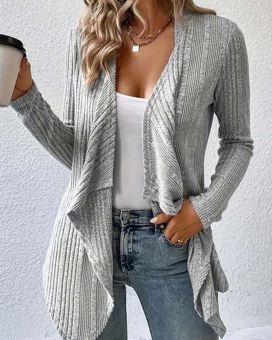 Cardigan Casual Solid Oregelbunden