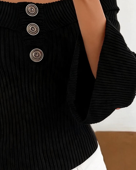 Topp Off-Shoulder Knapp Casual