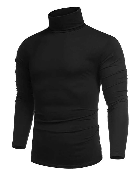 Blus Hög Hals Slim Fit Solid Herr