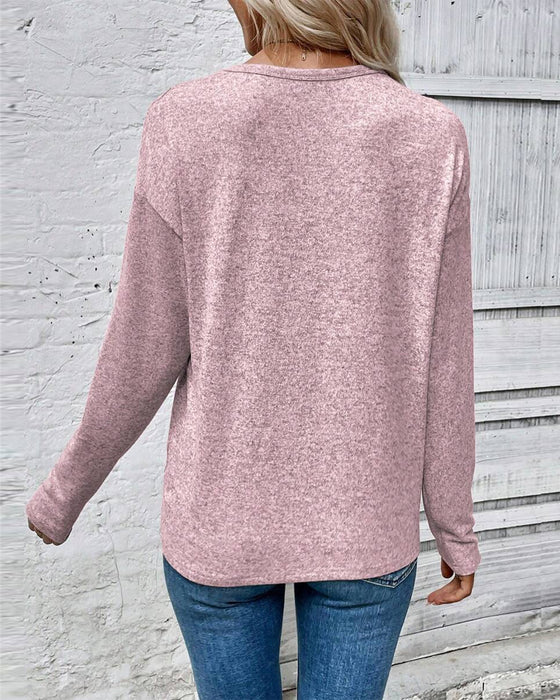 Topp Långärmad Rundhalsad Hjärttryck