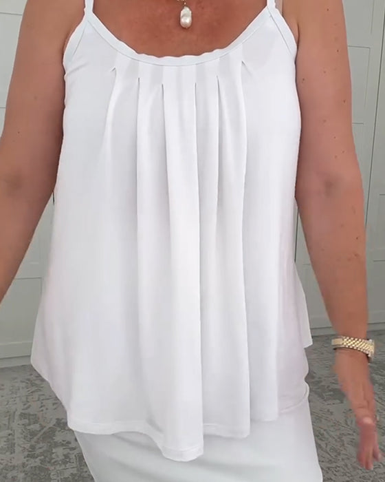 Väst Hängslen Plisserad Bottoming