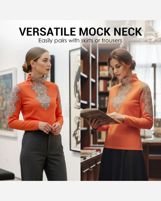 Topp Elegant Tryckt Åtsittande Dam Ståkrage