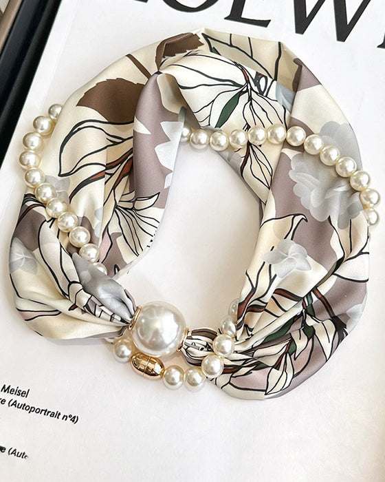 Halsband Lång Pärlprydd Silke