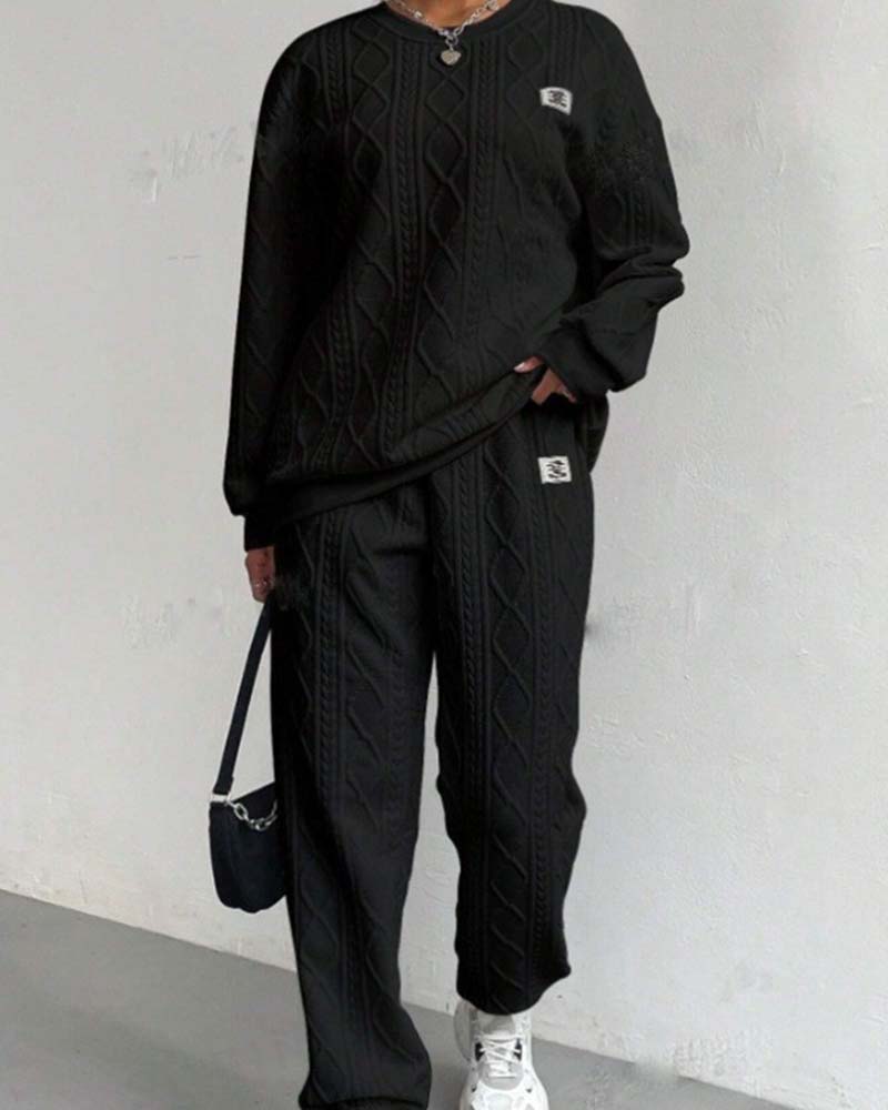 Two-Piece Set Trådad Jacquard Casual