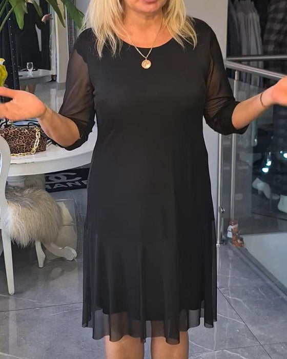 Genomskinlig Och Modig Enfärgad Klänning