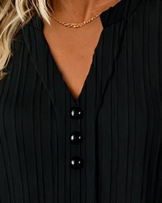 Kraftigt Broderad Långärmad Blus