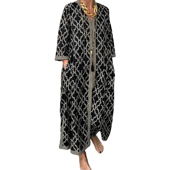 Klänning Geometrisk Tryck Maxi