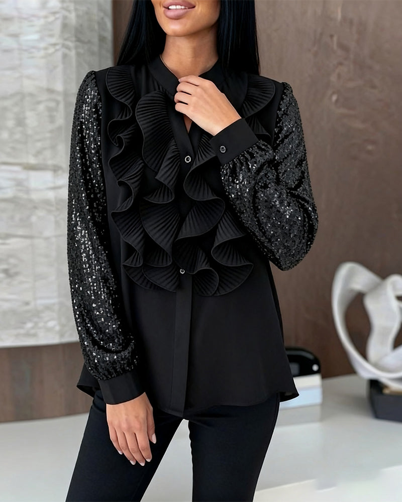 Blus Ryschad Sequin Lappverk Stilfull
