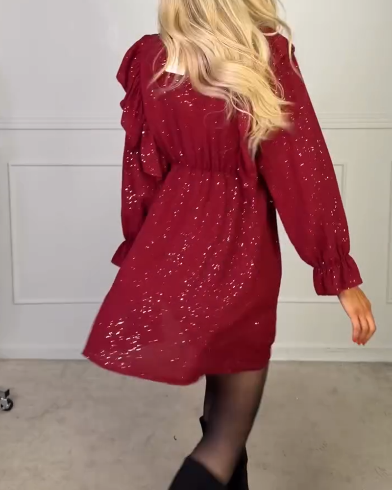 Stilfull Klänning Med V-Ringning I Enfärgad