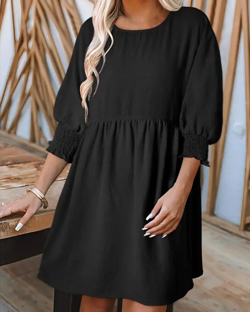 Klänning Dam Enfärgad Midjeknäppning