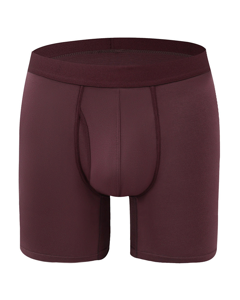 Herr Enfärgad Bambufiber Töjbar Boxershorts, Andningsbar Bekväm Underkläder För Dagligt Bruk, Casual Herr Underkläder För Alla Säsonger